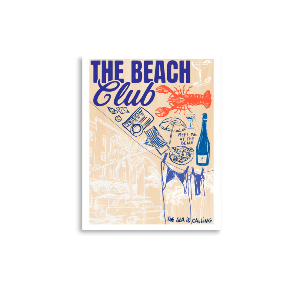 "beach club" print