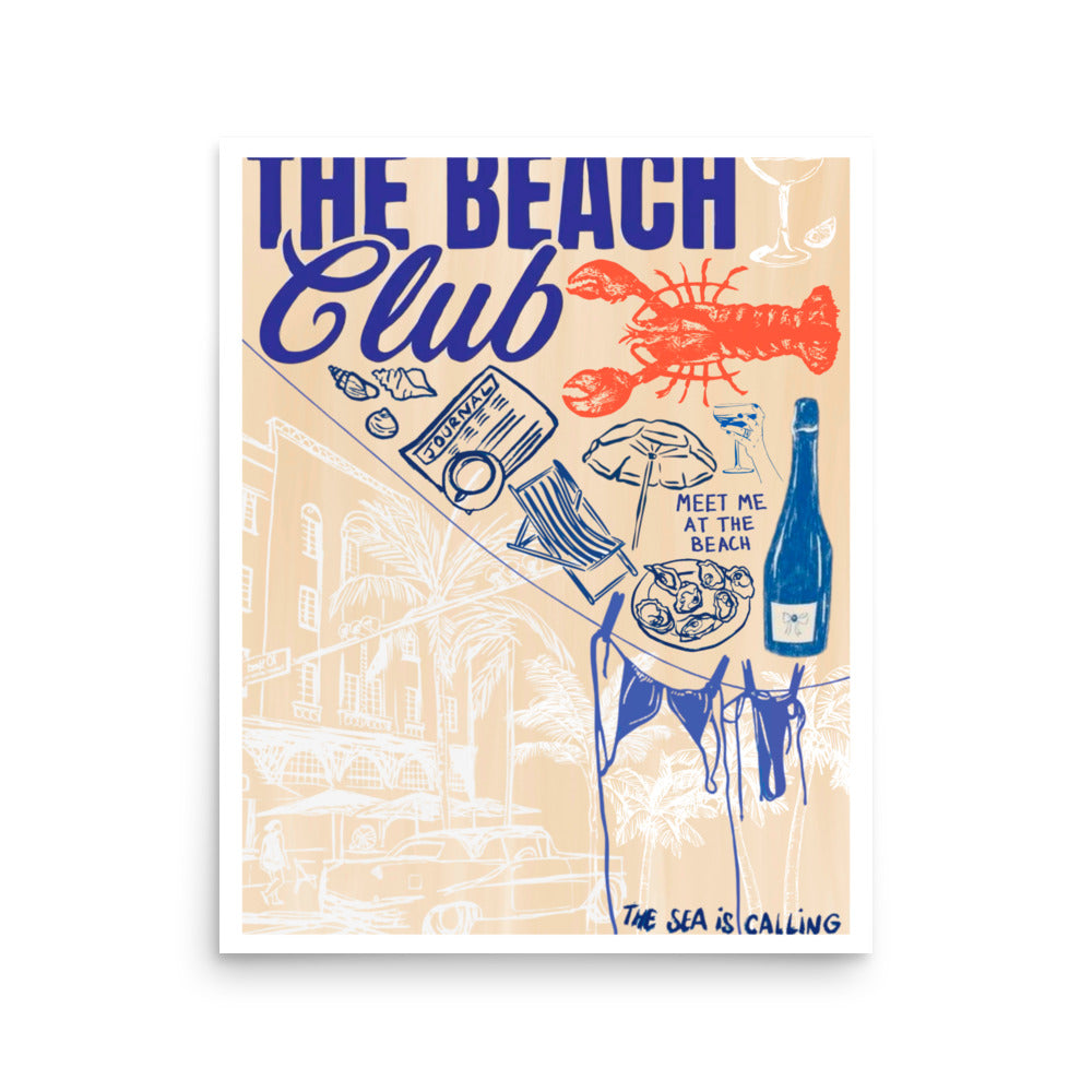 "beach club" print