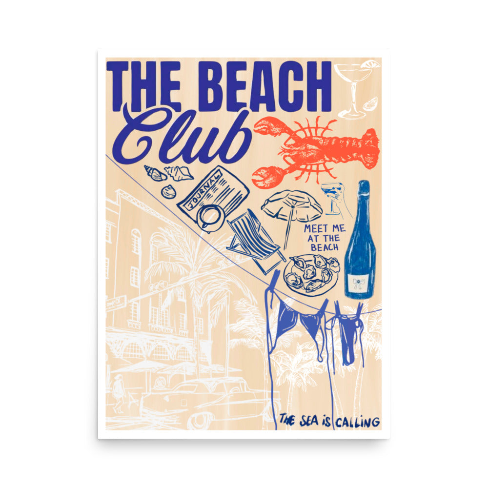 "beach club" print