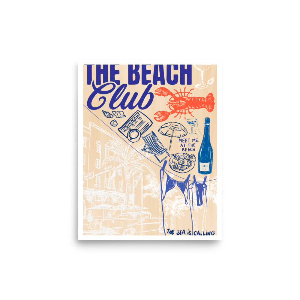 "beach club" print